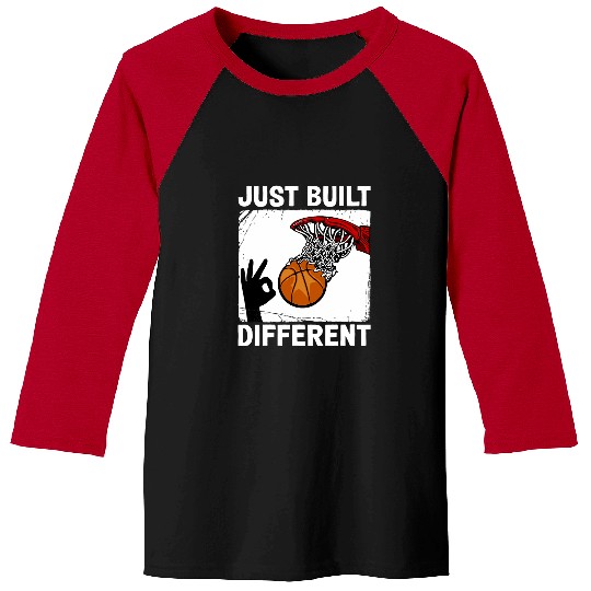 Sport Basketball Im Just Built Different 3 point hand sign Baseball Tees