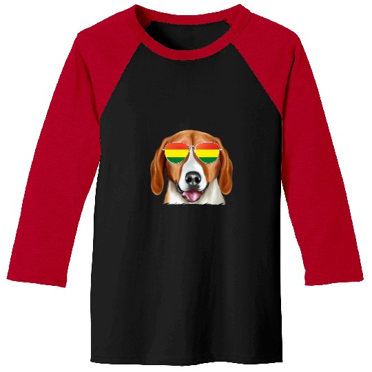 Foxhound Pet Dog Bolivia Flag Sunglasses Baseball Tees
