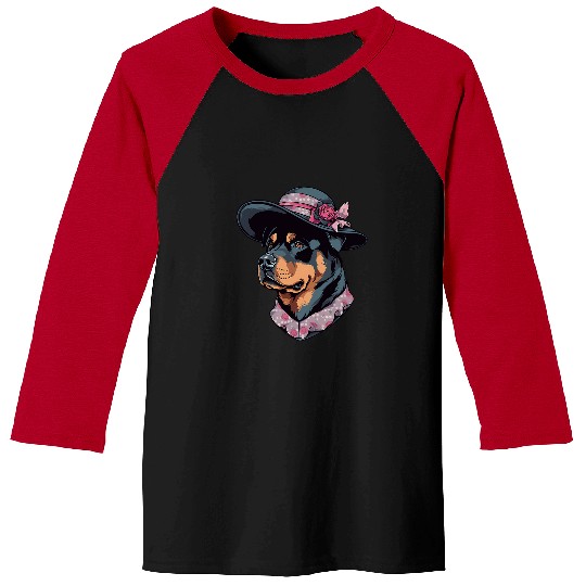 Rottweiler English Lady Funny Dog Victorian 2 Baseball Tees