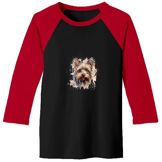 Colorful Yorkshire Terrier watercolor art Baseball Tees