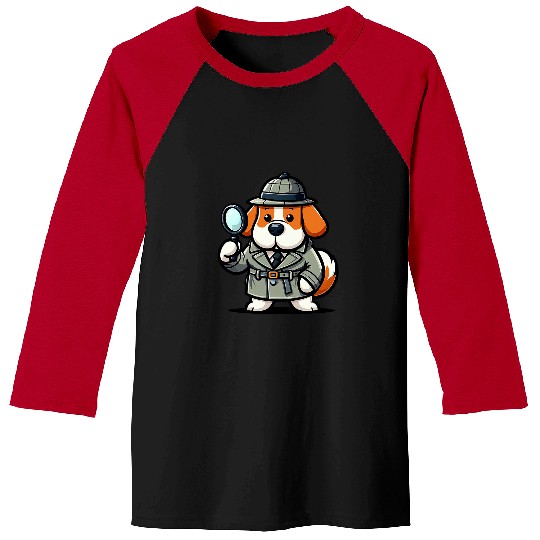 Saint Bernard Detective Funny Dog Mystery 1 Baseball Tees