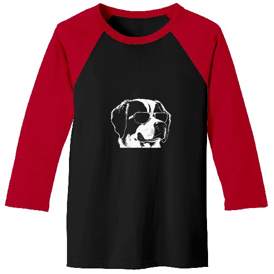 Saint Bernard Dog With Sunglasses Funny Dog Dad Mom Lovers Baseball Tees