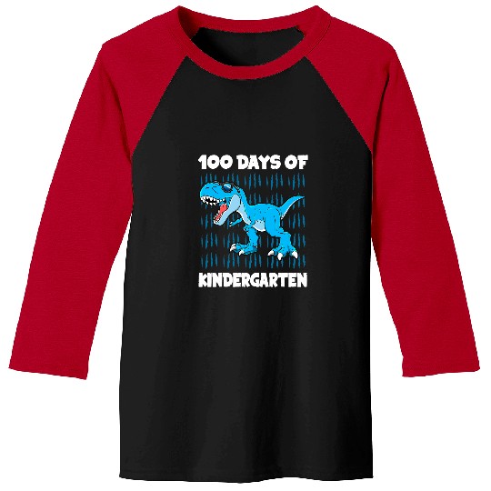 Dinosaur Pet 100 Days of Kindergarten Trex Dinosaur 100th Day School Boys Baseball Tees