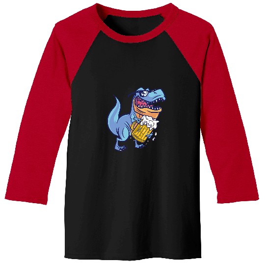 Dinosaur Pet Beer TRex and Beer Booze Alcohol Drinking Baseball Tees