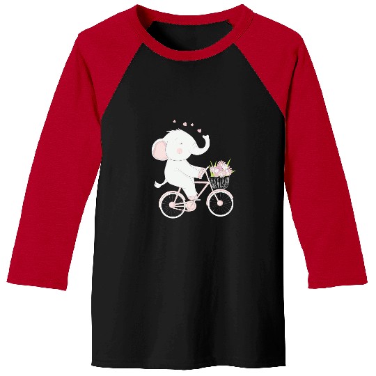Elephant Mammal Animal Bike Bicycle Biking Cyclist Cycling Baseball Tees