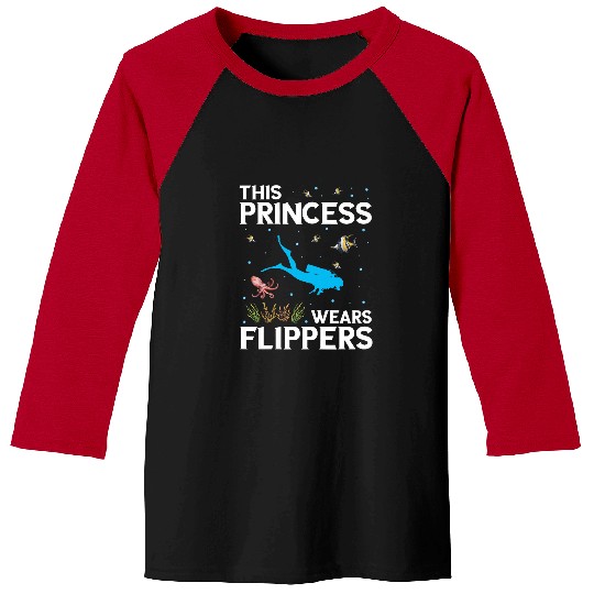 Marine Biologist Princess Flippers Marine Biology Ocean Life Baseball Tees