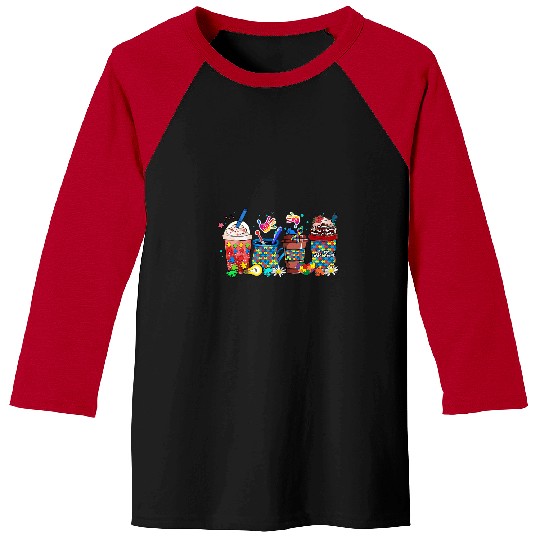 Autism Puzzle Day Coffee Latte Cups Coffee Lover Baseball Tees