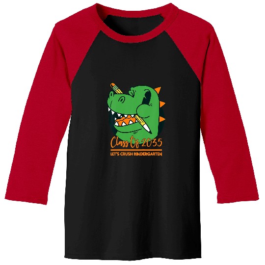 Dinosaur Pet Kids Class of 2035 Dinosaur TRex Lets Crush Kindergarten Baseball Tees