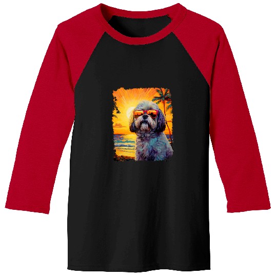 Dog Hawaiian Shih Tzu Baseball Tees