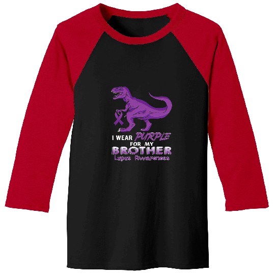 Dinosaur Pet I Wear Purple for My Brother Lupus Awareness Baseball Tees