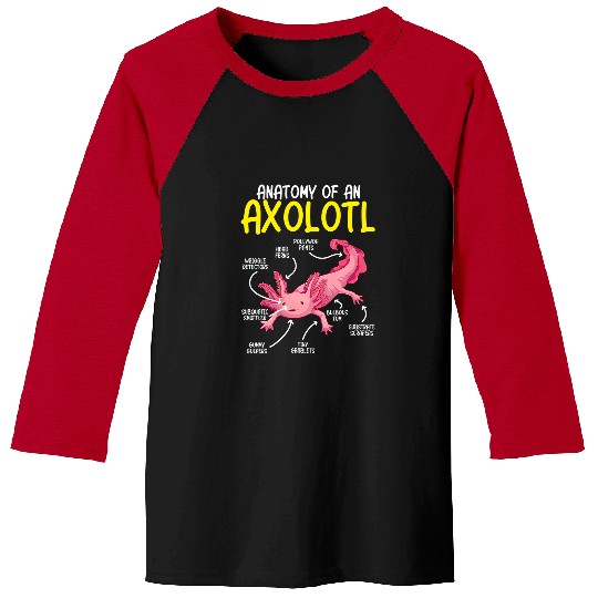 Axolotls Pet Anatomy of an Axolotls Kawaii Salamander Pet Axolotls Lover 1 Baseball Tees