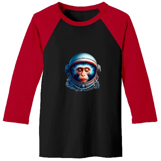 Cosmic vintages Space Travel Astronaut Monkey Thinker Nebula Baseball Tees