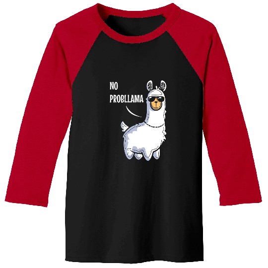 Llama Pet No Probllama 19 Baseball Tees