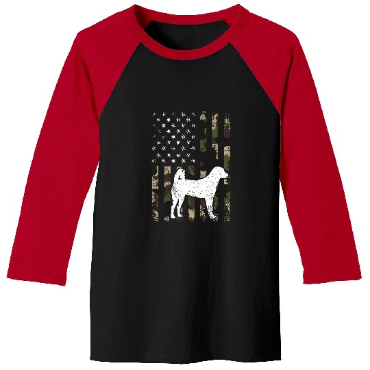 Anatolian Shepherd Dog Dad Mom Camouflage USA Flag Baseball Tees