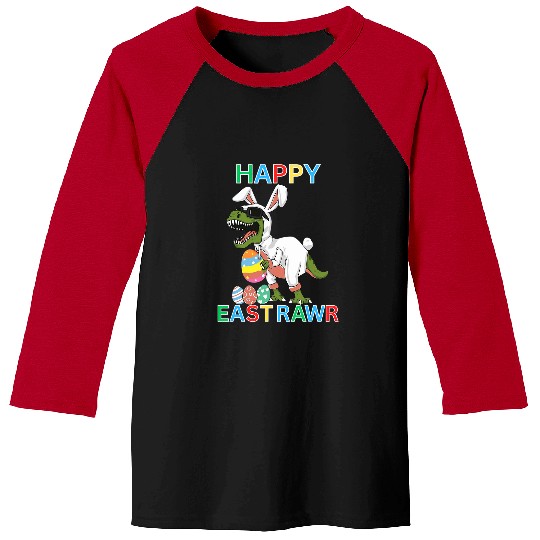 Dinosaur Pet Kids Cute TRex Dino Happy East Rawr Easter Holidays 2 Baseball Tees