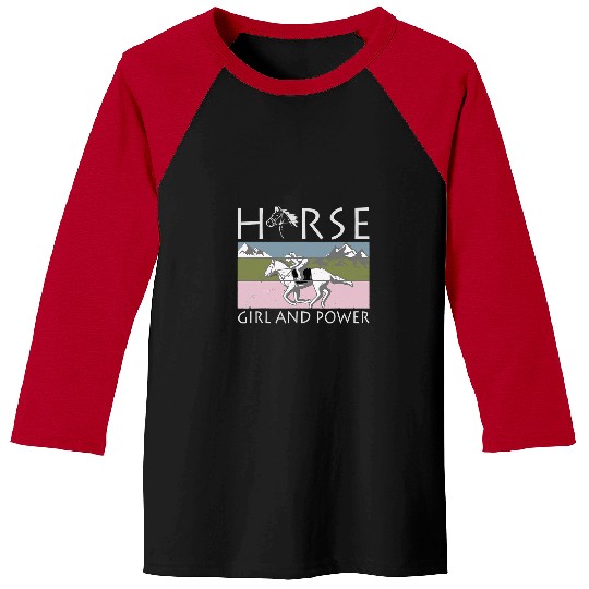 Horse Pet Pony Riding Equestrian Riders Horse Girl and Power Baseball Tees