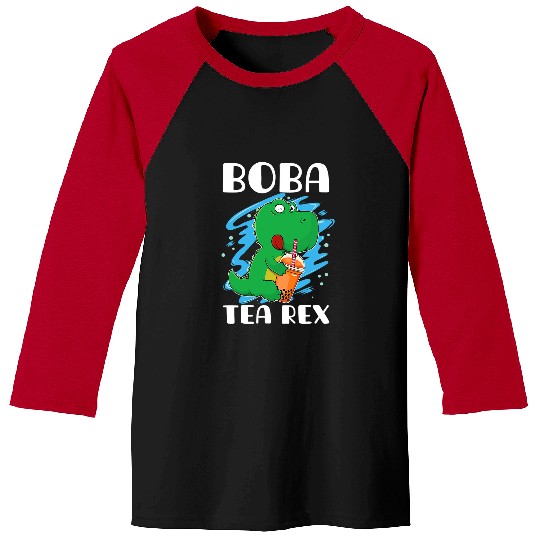 Dinosaur Pet Boba Tea rexs Dinosaur Boba Bubble Tea Milk Tea Pearl Tea Baseball Tees