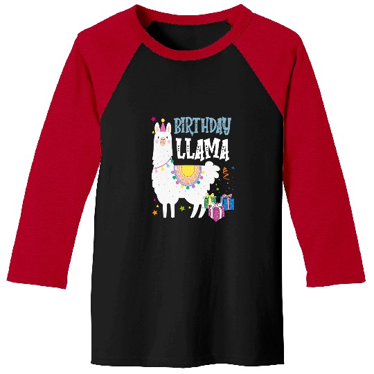 Llama Pet Birthday Llama Cute Kids Toddlers Baseball Tees