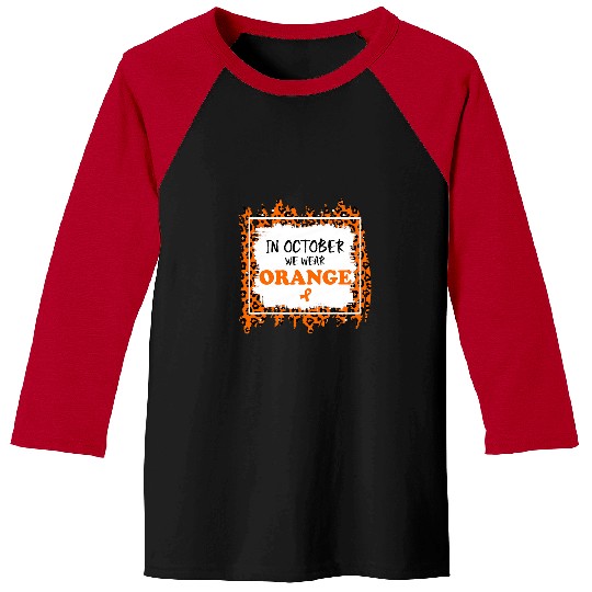 ADHD Ribbon In October We Wear Orange ADHD Awareness Leopard Bleached Baseball Tees