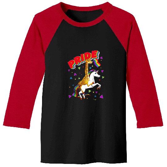 Giraffe Pet LGBT Giraffe Unicorns Gay Pride Rainbow LGBTQ Cute Baseball Tees