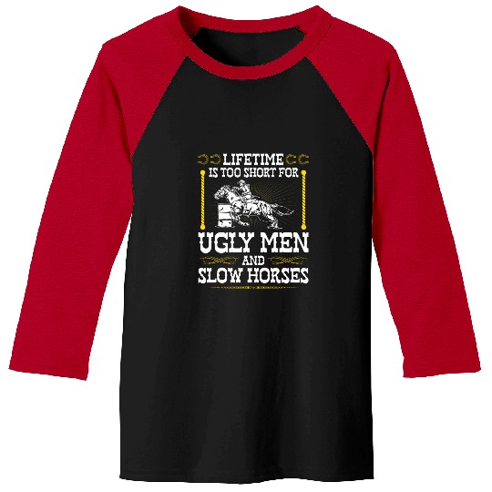 Horse Pet Funny Barrel Racing Cowgirl Quote Rodeo Horse Barrel Racer Baseball Tees