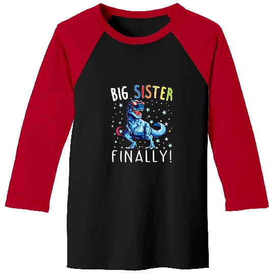 Dinosaur Pet Big Sister Finally Dinosaur Tee for Boy Baseball Tees