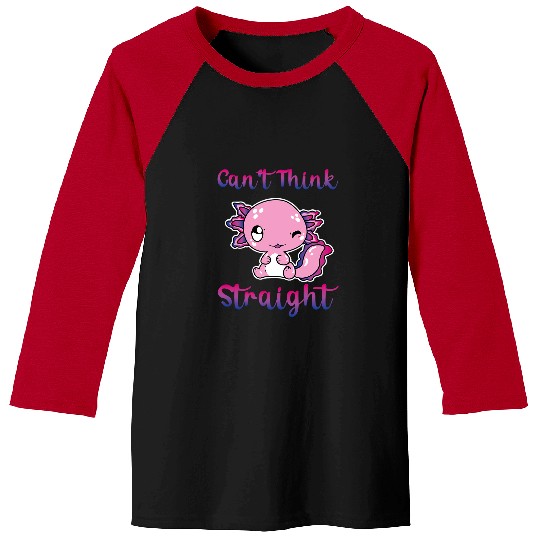 Axolotls Pet LGBT Flag Cant Think Straight Cute Axolotlss BiSexual Pride Baseball Tees