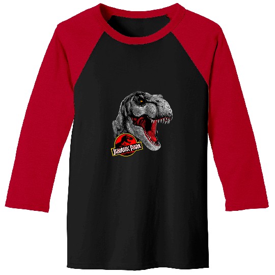 Dinosaur Pet Jurassic Park TRex Circle Art Fill Graphic Baseball Tees
