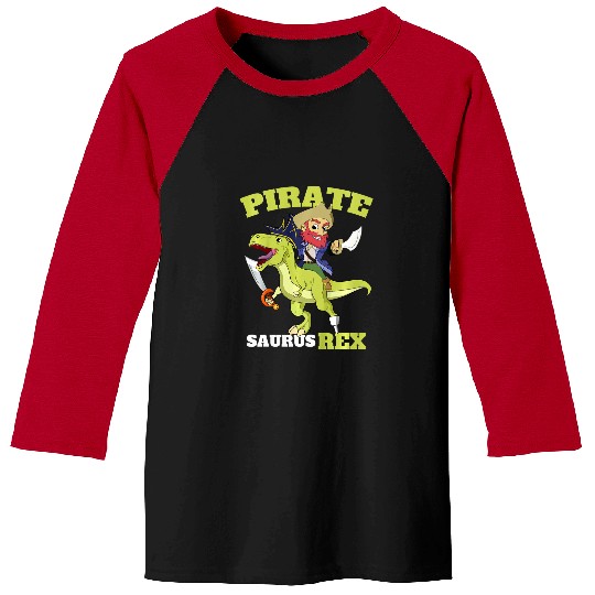 Dinosaur Pet Kids Caribbean Pirate Saurus rexs Toddler Boy Freebooter Baseball Tees