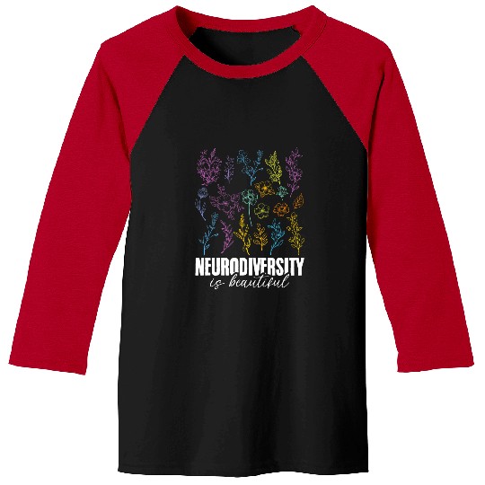 Autism Puzzle ASD Beautiful Flowers Neurodiversity Baseball Tees