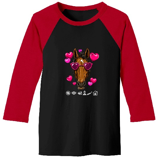 Horse Pet Funny Dark Horse in Glasses Graphic Plus Size for Girls Baseball Tees