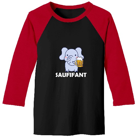 Elephant Mammal Beer Saufifant Sauf Elephant Alcohol Beer Drinking Party Baseball Tees