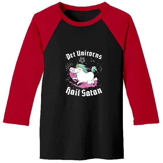 Unicorn Pet Pet Unicorns Hail Satan Kawaii Satanic Astrology Witchcraft Baseball Tees