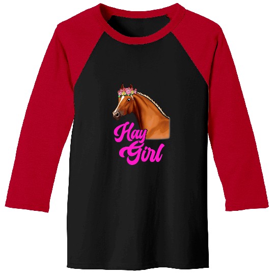 Horse Pet Hay Girl Funny Horse Riding Racing Equestrian Girl Sports Baseball Tees