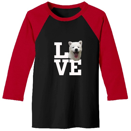 I Love My Samoyed Dog White Samoyed Dog Owner Baseball Tees