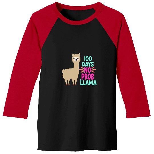 Llama Pet No Probllama th Day of School Cute Llama Alpaca for Kids Baseball Tees