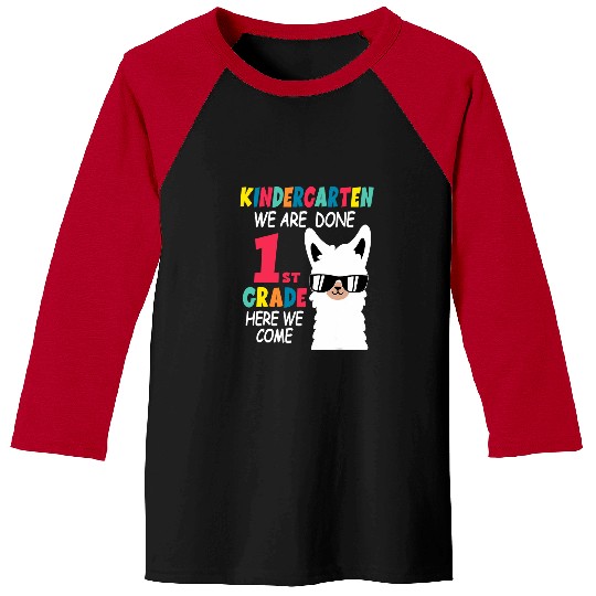 Llama Pet First School Day Alpaca Llama st Grade Back To School Baseball Tees
