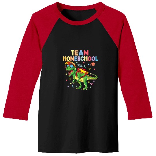 Dinosaur Pet Homeschooling Trex dinosaur First Day of School homeschool 1 Baseball Tees