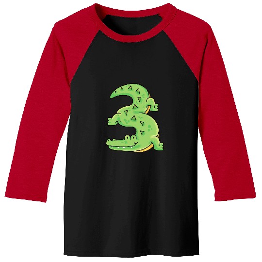 Alligator Pet 3rd Birthday Party Animal Number Baseball Tees
