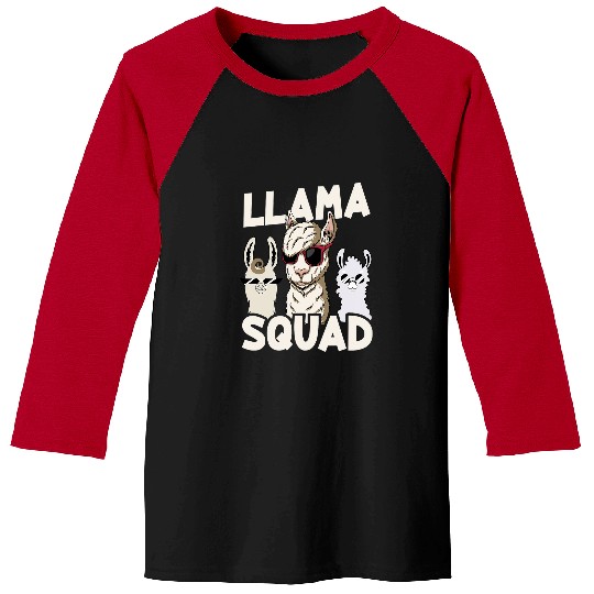 Llama Pet Squad Alpaca With Glasses Retro Llama Lovers 9 Baseball Tees