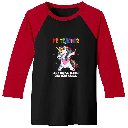 Unicorn Pet Phys Ed Teacher Physical Education Gym PE Teacher Baseball Tees