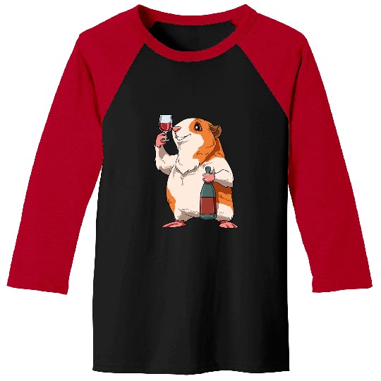 Guinea Pig Pet With Wines for a Guinea Pig Lovers Baseball Tees