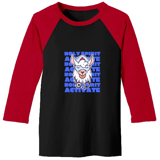 Llama Pet Nursing Holy Spirit Activate Nursing Funny Trauma Llama Baseball Tees
