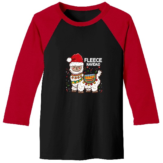 Llama Pet Fleece Feliz Navidad Llama Funny Hispanic Kids Christmas Baseball Tees