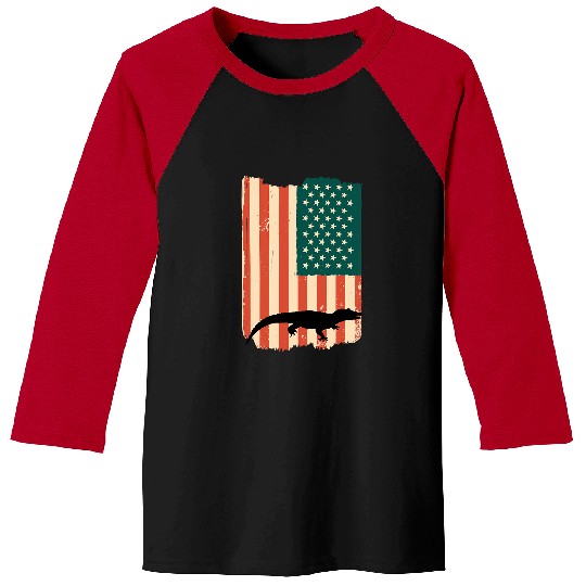 Alligator Pet American Flag Zookeeper USA Lover Wilderness Lover Baseball Tees