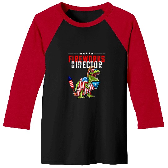 Dinosaur Pet 4th July Tee Fireworks Director Dinosaur Graphic Baseball Tees