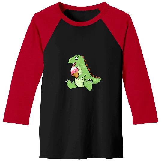 Dinosaur Pet Ice Cream Dinosaur Brontosaurus Delicious Icecream Dino Baseball Tees