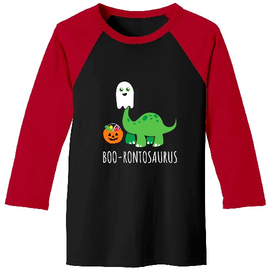 Dinosaur Pet Halloween Dinosaur Brontosaurus BooRontosaurus Baseball Tees