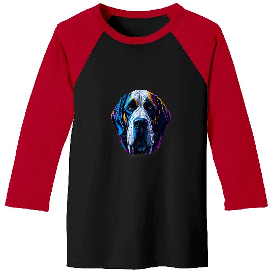 Saint Bernard Dog Colorful Dog Breed Design Baseball Tees