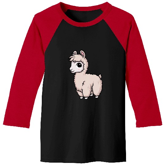 Llama Pet Chibi Kawaii Anime Japanese Funny Baseball Tees